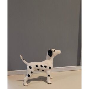 Vintage‎ Japan Ceramic Dalmatian Dog Puppy Figurine Black Spots Decor Ornament